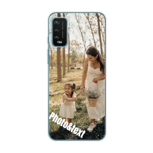 JGOYGYI Personalisierte Handyhülle kompatibel mit Wiko Power U30 U10 U20 Y82 Y81 Y80 Y62 Plus Y61 Y60 Y52 Y51 Y50 View5 VIEW4 T60,Benutzerdefiniert Hülle Transparent mit Eigenem Foto Bild Text von JGOYGYI