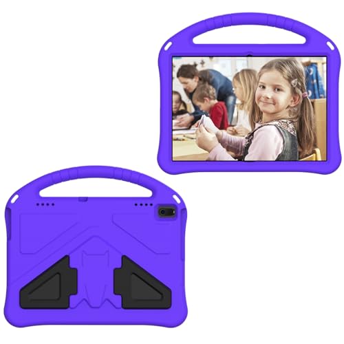 JHDFUB Tablet-Hülle Kinderhülle, kompatibel mit Lenovo Tab E10 TB-X104F/Tab 4 10 Plus TB-X704F/N/L/V/Tab 4 10 (TB-X304F/N), Tablet-Hülle, leichte, stoßfeste Eva-Schutzhülle Tablet Home(Purper) von JHDFUB