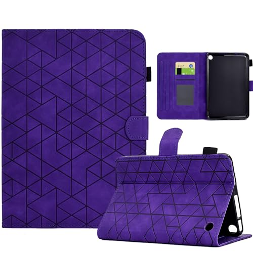 JHDFUB Tablet-Hülle Premium-Leder-Folio-Schutzhülle mit Standfunktion, kompatibel mit Kindle Fire 7 2022, mit Multi-Winkel-Betrachtung und automatischer Wake-Sleep-Funktion Tablet Home(Purple) von JHDFUB