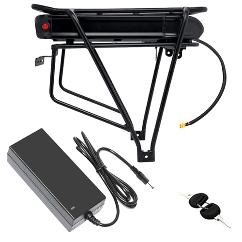 JHKJ 36 Volt Ebike-Akku 48 V 15 Ah 12 Ah 18 Ah 10 Ah Lithium-Batterie 36 V 12 Ah 15 Ah 18 Ah 20 Ah Elektrofahrrad-Akku mit Ladegerät + Halterung für Max 900 W Motor-Kit,Xt60 48v15ah von JHKJ