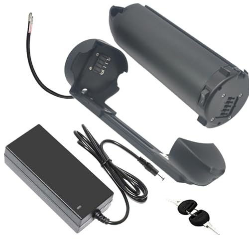 JHKJ 48-Volt-Lithiumbatterie 36 V 10 Ah 12,8 Ah 10,4 Ah E-Bike-Batterie 48 V 7,8 Ah 9,6 Ah 6 Ah Elektroroller-Batterie mit Ladegerät + 5-poliger Anschluss für Max. 500 W Motorkit,Bullet 48v9.6ah von JHKJ