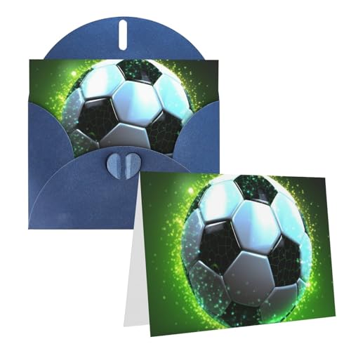 JHLMN Grußkarten, coole Fußball-Dankeskarten mit Umschlägen, Happy Birthday-Karte, personalisierbar, Perlpapier, Hochzeitskarte, 10,2 x 15,2 cm, leere Notizkarten für Partys und alle Anlässe von JHLMN