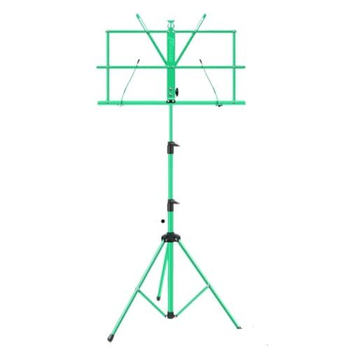 Notenpult Notenständer, Tragbarer Notenständer, Zusammenklappbar, For Den Heimgebrauch, Gitarre, Guzheng, Anhebbarer Notenständer For Violine Holz Notenständer(Green) von JHMYOB