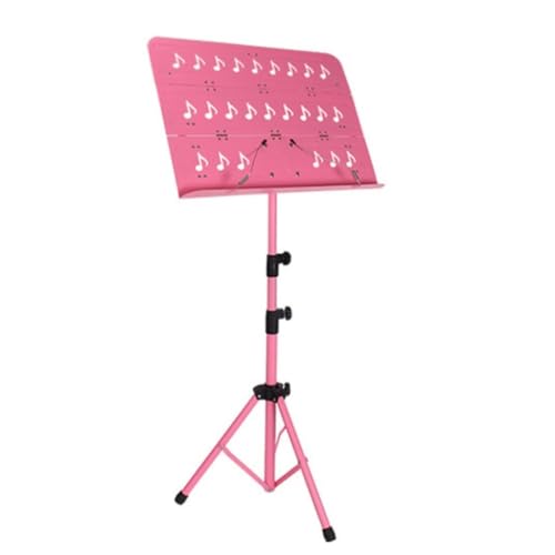 Notenpult Notenständer Guzheng Spielen Gitarre Violine Tragbarer Notenständer Dreistufiger Hebe-Dirigent-Notenständer Holz Notenständer(Pink) von JHMYOB