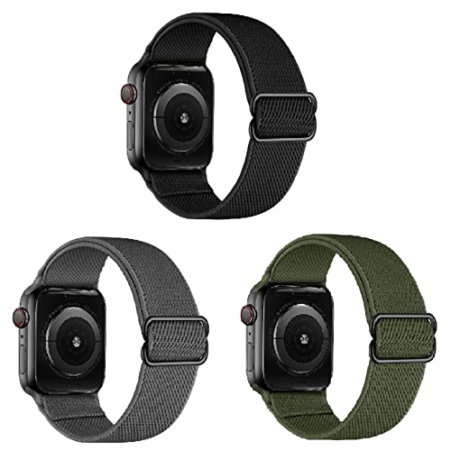 Uhrenarmband Nylon Verstellbare Dehnung für Apple Watch Armband 42mm 44mm 45mm 49mm Ultra Soft Armband Elastisches Armband für iWatch Series 8 7 6 5 4 3 2 SE 3 PCS von JHTSOLE