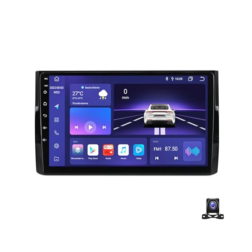 9 Zoll Android 13 Autoradio Kompatibel Mit Skoda Kodiaq 2016~2018 Bluetooth 2 DIN Autoradio Kompatibel Mit Carplay Android Auto, Navigation, Lenkradsteuerung, Rückfahrkamera,M600S 6G+128G von JHYUUKAU