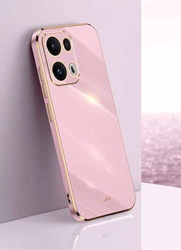 JIAFEI Hülle für Oppo Reno 13 Pro 5G, Goldenem Überzug Rand Design TPU Silikon Stoßfest Bumper Handyhülle. Violett von JIAFEI