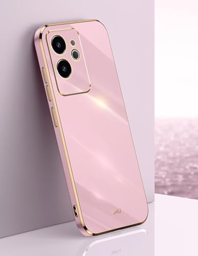 JIAFEI Hülle für Realme GT 6 / Realme GT 6T, Goldenem Überzug Rand Design TPU Silikon Stoßfest Bumper Handyhülle. Violett von JIAFEI