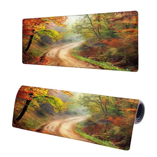 Gaming Mauspad XXL 600x300x3mm, Landschaft Mousepad Groß, Mauspad Baum mit Vernähte Kanten, WassXerdicht Anti-Rutsch Mouse Pad Schreibtisch Unterlegmatte, Verbessert Präzision und Geschwindigkeit S-7 von JIAGUANG