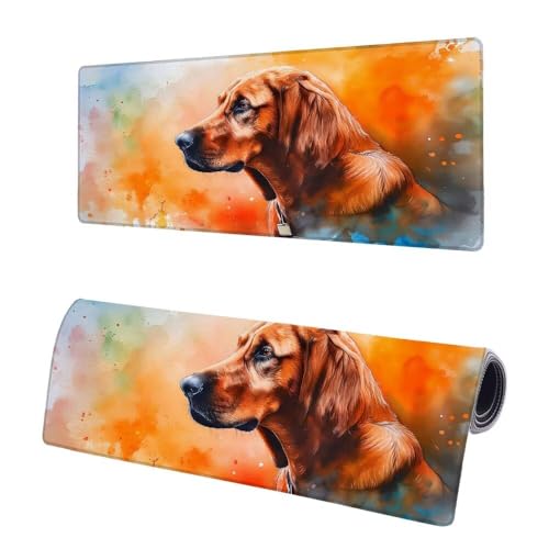 Gaming Mauspad XXL 800x400x3mm, Bunt Mousepad Groß, Mauspad Hund mit Vernähte Kanten, WassXerdicht Anti-Rutsch Mouse Pad Schreibtisch Unterlegmatte, Verbessert Präzision und Geschwindigkeit D-2 von JIAGUANG