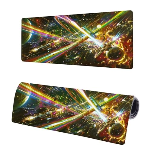 Mauspad XXL 700x300x3mm, Große Traum Mousepad Schreibtischunterlage, Gaming Mauspad Planet, Erweiterter rutschfeste Gummibasis Tischunterlage Schreibtisch, Mouse Pad mit Vernähten Kanten Für Home I-0 von JIAGUANG