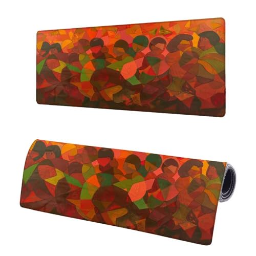 Mauspad XXL 900x400x3mm, Große Abstrakt Mousepad Schreibtischunterlage, Gaming Mauspad Frau, Erweiterter Rutschfeste Gummibasis Tischunterlage Schreibtisch, Mouse Pad mit Vernähten Kanten Für Home K-7 von JIAGUANG