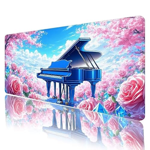 Mauspad Rosa Mousepad XXL 1200 x 600 x 3 mm Groß Gaming Mauspad Blume Schreibtischunterlage mit Vernähte Kanten, Anti-Rutsch Mouse Pad für PC, Laptop, für Home Zimmer Office Deko, Geschenke H-931 von JIANFREY