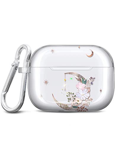 JIAXIUFEN Kompatibel mit AirPods Pro 2 Hülle Stoßfeste Silikon Kopfhörer Taschen Case Schutzhülle Zubehör mit Karabiner Kompatibel mit AirPods Pro 2 Generation, Gold Moon JIAXIUFEN Kompatibel mit AirPods Pro 2 Hülle Stoßfeste Silikon Kopfhörer Taschen Case Schutzhülle Zubehör mit Karabiner Kompatibel mit AirPods Pro 2 Generation, Gold Moon von JIAXIUFEN