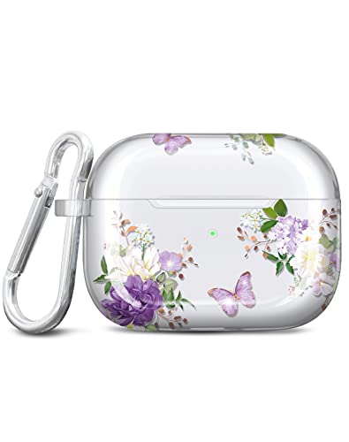 JIAXIUFEN Kompatibel mit AirPods Pro 2 Hülle Stoßfeste Silikon Kopfhörer Taschen Case Schutzhülle Zubehör mit Karabiner Kompatibel mit AirPods Pro 2 Generation, Purple Butterfly JIAXIUFEN Kompatibel mit AirPods Pro 2 Hülle Stoßfeste Silikon Kopfhörer Taschen Case Schutzhülle Zubehör mit Karabiner Kompatibel mit AirPods Pro 2 Generation, Purple Butterfly von JIAXIUFEN