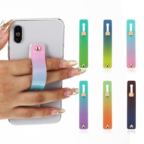 JIEYAO 6 Stück Handy Schlaufen Fingerhalter, Handy Griff Bunter Handy Fingerriemen Handy Halterung Universeller Tragbar Telefongriffhalter für die Meisten Smartphones von JIEYAO