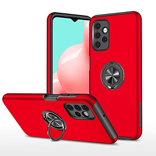 JIEZUIMEI Handyhülle für Samsung Galaxy A32 5G Hülle, Magnetische Schutzhülle mit Eingebetteter 360° Grad Ring, TPU Militärschutz Hybrid Stoßfest Cover Case für Samsung Galaxy A32 5G Rot von JIEZUIMEI