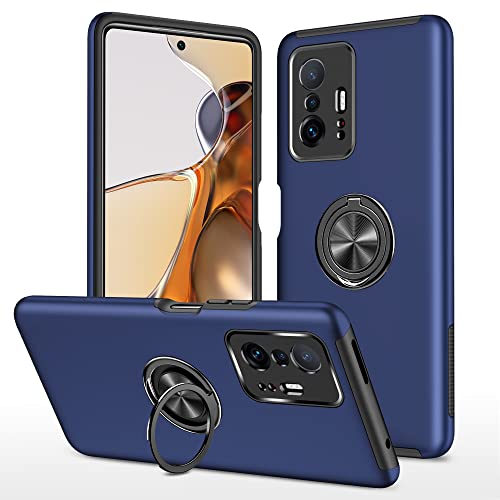 JIEZUIMEI Handyhülle für Xiaomi 11T /Xiaomi 11T Pro 5G Hülle, Magnetische Schutzhülle mit Eingebetteter 360° Grad Ring, TPU Militärschutz Stoßfest Cover Case für Xiaomi 11T /Xiaomi 11T Pro 5G Blau von JIEZUIMEI