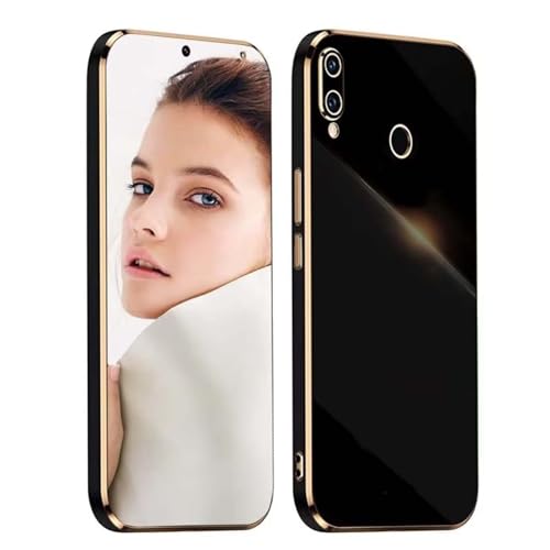 JIEZUIMEI Hülle für Samsung Galaxy A10S Handyhülle Original, Weiches TPU Silikon Galvanisierte Kameraschutz Hülle Weich TPU Silikon Schutzhülle Stoßfest Case Cover Schwarz von JIEZUIMEI