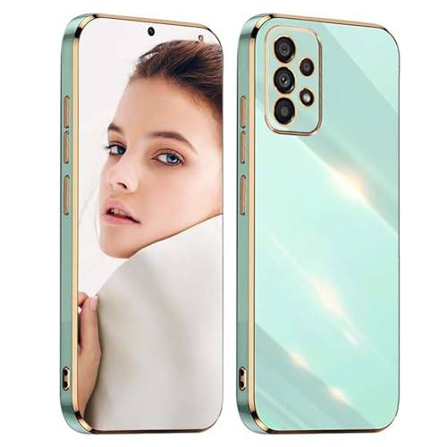 JIEZUIMEI Hülle für Samsung Galaxy A54 5G Handyhülle Original, Weiches TPU Silikon Galvanisierte Kameraschutz Hülle Weich TPU Silikon Schutzhülle Stoßfest Case Cover Grün von JIEZUIMEI