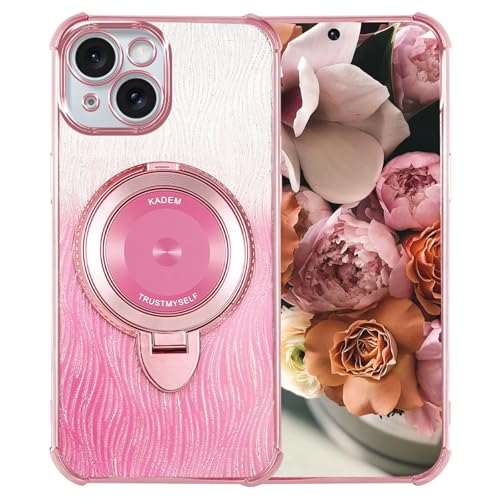 JIEZUIMEI Magnetisch Handyhülle für Samsung Galaxy S23Fe Glitter Hülle mit Ständer,Glitter Handyhülle stoßfest Case Cover für Samsung Galaxy S23Fe Rosa von JIEZUIMEI