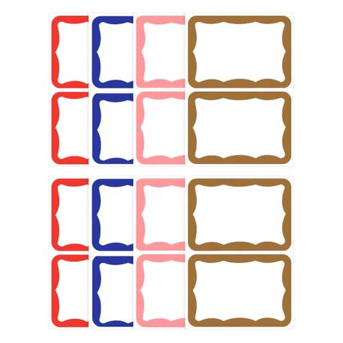 100 Stück farbige Namensschild-Aufkleber, bunt, einfarbig, Namensschild-Etiketten, selbstklebend, Namensschild, Geschenk, Namensschilder, Aufkleber, Identifikationsschilder für Zuhause, Schule, Büro von JIHUOO