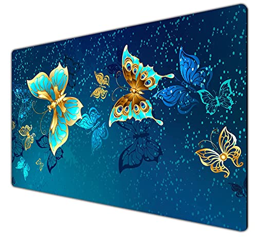 JIMOWANG Golden Butterfly Large Mouse Pad Gaming Mouse Pad Smooth Surface Mousepad Rubber Mouse Pads von JIMOWANG