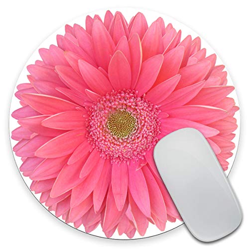 JIMOWANG Isolatd Bright Pink Gerbera Daisy FlowerMouse Pad for Desk with Non-Slip Rubber Base Office Computer Round Mousepad Mouse Mat for Home Office Desk Accessories von JIMOWANG