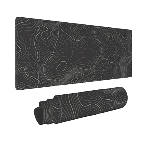 JIMOWANG Topographic Contour Extended Gaming Mouse Pad Large Desk Mat with Non-Slip Rubber Base Keyboard Mouse Mat Desk Pad for Work,Game,Office,Home 31.5 * 11.8 Inch von JIMOWANG