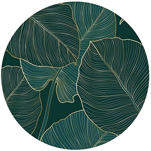 JIMOWANG Tropical Leaves Mouse Pad for Desk with Non-Slip Rubber Base Office Computer Round Mousepad Mouse Mat for Home Office Desk Accessories von JIMOWANG