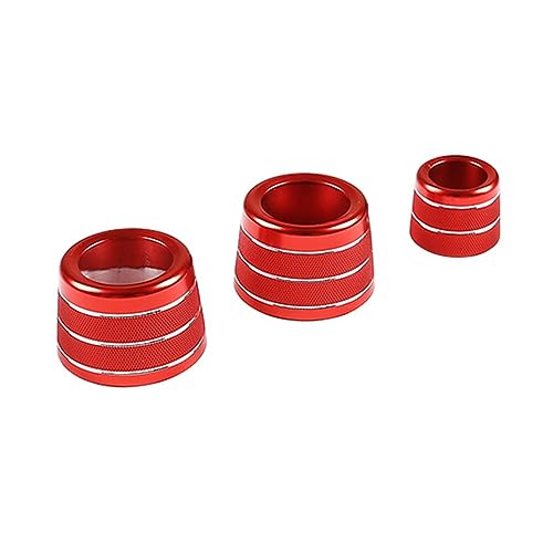 JIMYRA for BMW, 5 6 7 Series GT G30 G32 G12 X3 X4 G01 G02 Klimaanlage Klimatisierung Knopf Zierring Radio Lautstärke Tune Knopfabdeckung Zierleiste für Klimabedienknopf(Red,7 Series 2016-2023) von JIMYRA