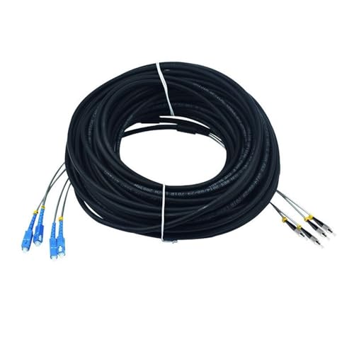 60 Meter optisches Kabel, Singlemode, 4-adrig, wasserdicht und zugfest, gepanzertes Glasfaserkabel, Drahtdurchmesser 7 mm(SC-FC 60 Meters) von JINGJWANG