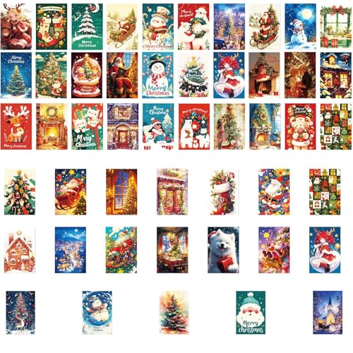 JINGLING Weihnachtskarten,Weihnachtsgrußkarten | 50X Party-Postkarte,Weihnachtspostkarte, Winterkarte, Grußkarten für die Weihnachtsfeier im Winter von JINGLING