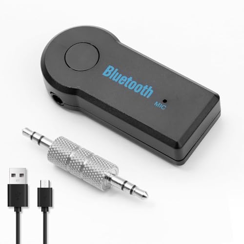 Aux Bluetooth Adapter Auto, 4.1 Bluetooth Auto Adapter, Bluetooth Adapter Klinke 3,5mm Bluetooth Empfänger Bluetooth Klinke Adapter AUX für Autoradio Stereoanlage Headset Auto Kopfhörer Lautsprecher von JINSIHU