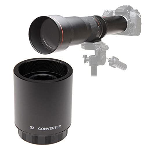 JINTU 2 x Telekonverter Objektiv Kamera Objektiv Konverter Adapter für 420-800 mm 650-1300 mm 500 mm T-Mount Teleobjektive von JINTU