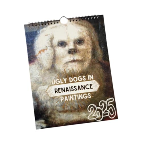 JISADER 2025 Monatsplaner Wandkalender für Büro Und Zuhause, Weißer Hund von JISADER