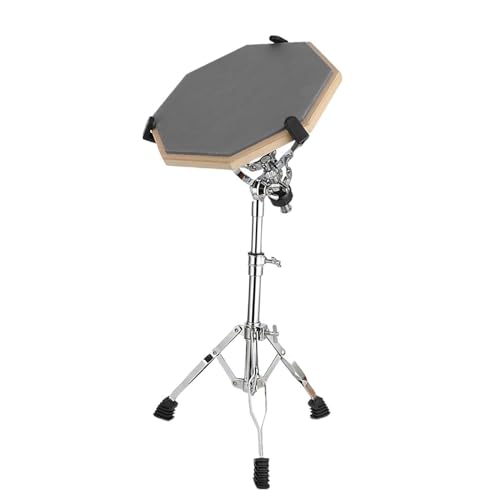 JISADER Robustes Übungs-Drumpad für Schlagzeuger, Drum-Lerntool mit Snare-Drum-Ständer, höhenverstellbar, grau von JISADER