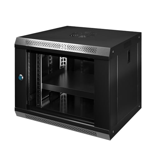 9U Wandhalterung Serverschrank IT Netzwerk Rack Gehäuse abschließbare Glastür Schwarz 9U Wandhalterung Serverschrank IT Netzwerk Rack Gehäuse abschließbare Glastür Schwarz von JIZEUO