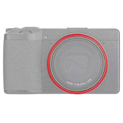 JJC Metallring Ringkappe Adapter für Ricoh GR III GRIII GR3 DSLR Digital Kamera, ersetzt für Ricoh GN-1 Akzentring - rot von JJC