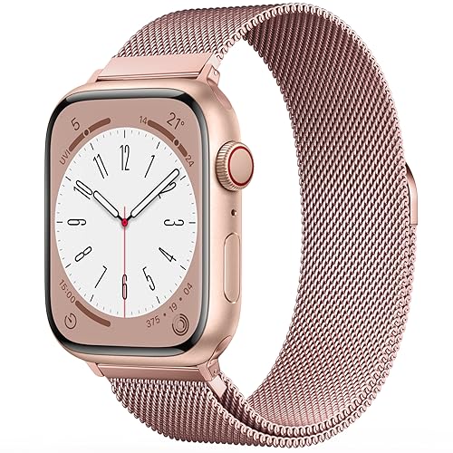 JJii Sung Original Edelstahl Milanese Armband Kompatibel mit Apple Watch Armband 38mm 40mm 41mm 42mm 44mm 45mm 49mm, Milanese Ersatzband für iwatch Ultra/Ultra 2,SE/SE 2, Series 9 8 7 6 5 4 3 2 1 von JJii Sung