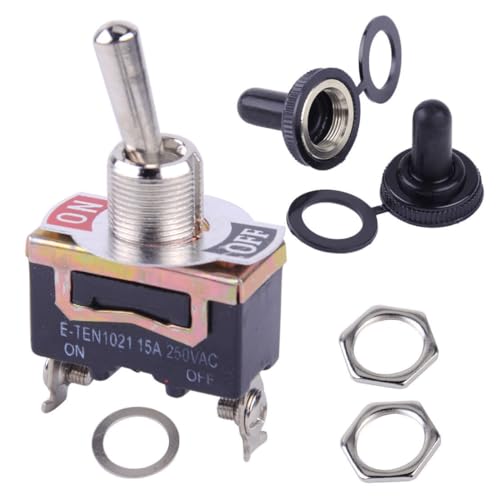 5er-Pack SPST 2-poliger Auto-Boot-Kippschalter, 15 A, 250 V, Ein/Aus, mit wasserdichtem Stiefel – 5er-Pack SPST 2-poliger Auto-Boot-Kippschalter, 15 A, 250 V, Ein/Aus, mit wasserdichtem Stiefel – von JKAPCYJFHF