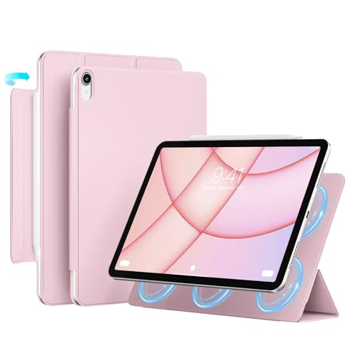 JKSML Magnetisch Hülle für iPad Air 11 Zoll 2024, iPad Air 5.Generation 2022/4.Generation 2020 10.9 Zoll Hülle,Unterstützt Pencil Pro/USB-C, Dünn und Leicht Hülle für iPad Air 6/5/4,Rosa von JKSML