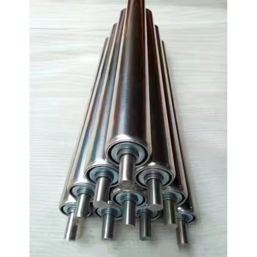 tragrollen förderband Förderband-Ersatzrollen-Set mit 10 Stück, nicht angetriebene Förderrolle aus Edelstahl, Förderrollendurchmesser 25 38 50 60 mm, Wellendurchmesser 8 mm/0,31 Zoll, Feder in der Rol von JLXJYS