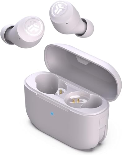 JLab Go Air Pop In Ear Kopfhörer kabellos Bluetooth, True Wireless Kopfhörer, 32+ Std Headphones, kabellose Ohrhörer, Earbuds mit Mikrofon, USB Ladebox, Dual Connect, EQ3 Sound, Weiß von JLab