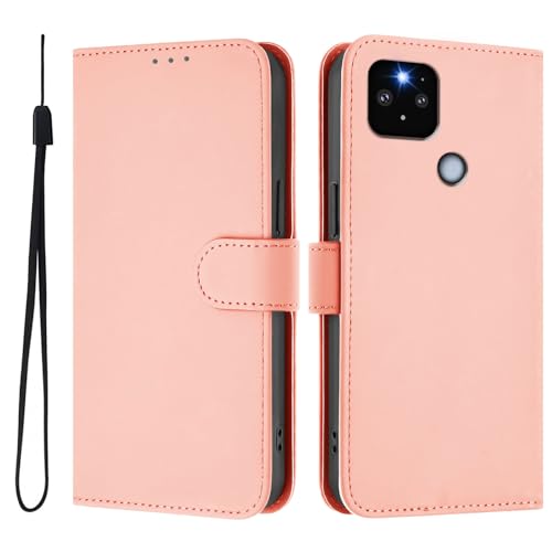 JMTALL Hülle für Google Pixel 4A Klappbar PU Leder Handyhülle Flip Cover Handytasche Ultra Dünn Klapphülle mit Magnetisch Kartenfach Schutzhülle für Google Pixel 4A Rosa von JMTALL