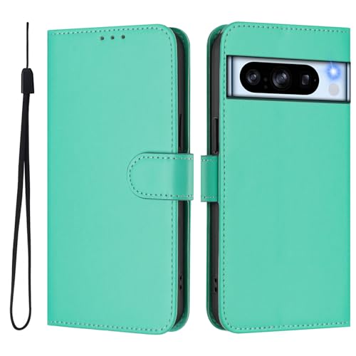 JMTALL Hülle für Google Pixel 8 Pro Klappbar PU Leder Handyhülle Flip Cover Handytasche Ultra Dünn Klapphülle mit Magnetisch Kartenfach Schutzhülle für Google Pixel 8 Pro Grün von JMTALL