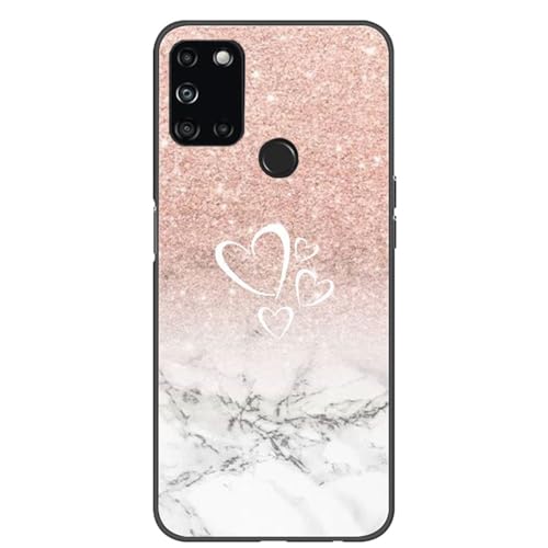 JMTALL Hülle für Wiko View 5 / View 5 Lite Silikon Handyhülle Case Rose Gold Weiß Marmor Herz Motiv Ultra Dünn Weiche TPU Silikon Stoßfeste Schutzhülle für Wiko View 5 / View 5 Lite von JMTALL