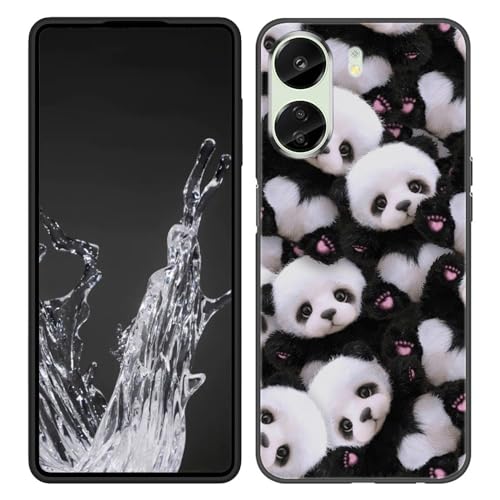 JMTALL Hülle für Xiaomi Redmi 13C 4G Silikon Handyhülle Case Panda Motiv Ultra Dünn Weiche TPU Silikon Stoßfeste Schutzhülle für Xiaomi Redmi 13C 4G von JMTALL