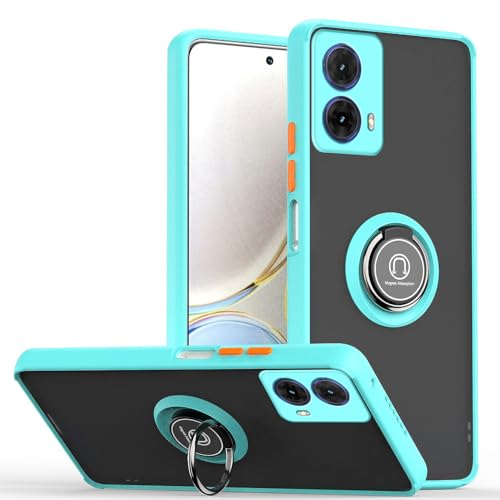 JNERBUYI Bumper Handyhülle für Motorola Moto G85 5G mit Ring, Schutzhülle mit 360°Magnetring, Hülle Stoßfeste mit Ständer. Robuste Cover Case. Himmelblau von JNERBUYI