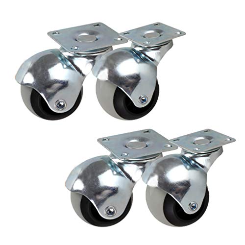 Castor -Räder Rizinusräder Casters 2 Zoll Kugel Nylonsofa Möbel Caster 50 mm Dia Drehscheide Rizinusräder Fixiertes Teller Casters Universal Wheel for Sofa Schrank Crib Office Stuhl 4 Packs(2inchflat) von JNHGSHUAISDF